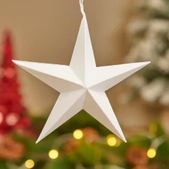 Lot de 4 suspensions en papier (D15 cm) Astre de Papier Blanc