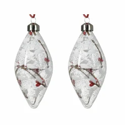 Lot de 2 suspensions en verre (H13 cm) Branches Transparent