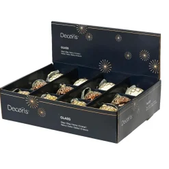 Lot de 12 suspensions en verre (H9 cm) Gland forestier Brun Café