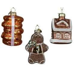 Lot de 3 suspensions en verre (H11 cm) Délices de Noël