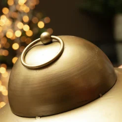 Lot de 3 Suspensions Géantes de Noël en métal (D52-42-31 cm) Grisons Or vieilli