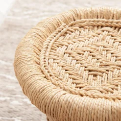 Lot de 2 tables d'appoint (H38-H30 cm) Corde naturelle Beige