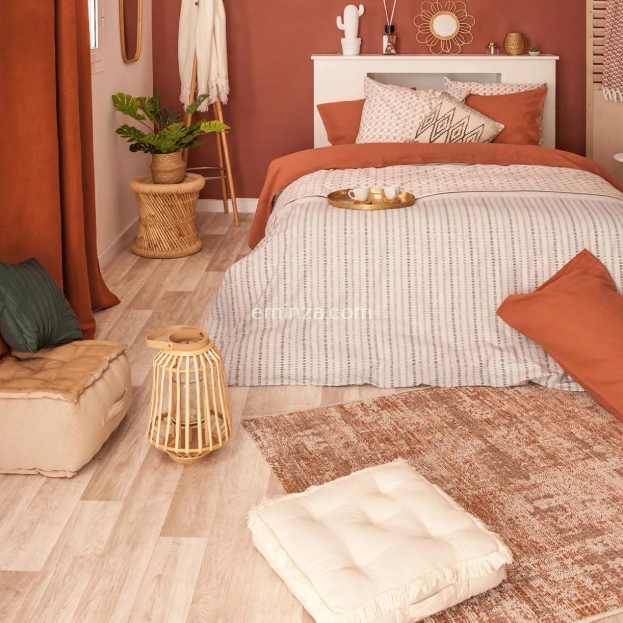 Lot de 2 tables d'appoint (H38-H30 cm) Corde naturelle Beige