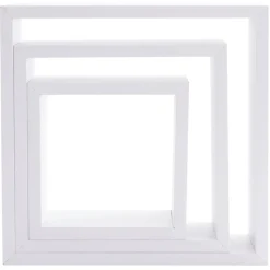 Lot de 3 étagères bois (H24-27-30 cm) Cube Blanc
