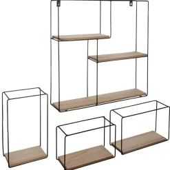 Lot de 4 étagères murales Angela Noir