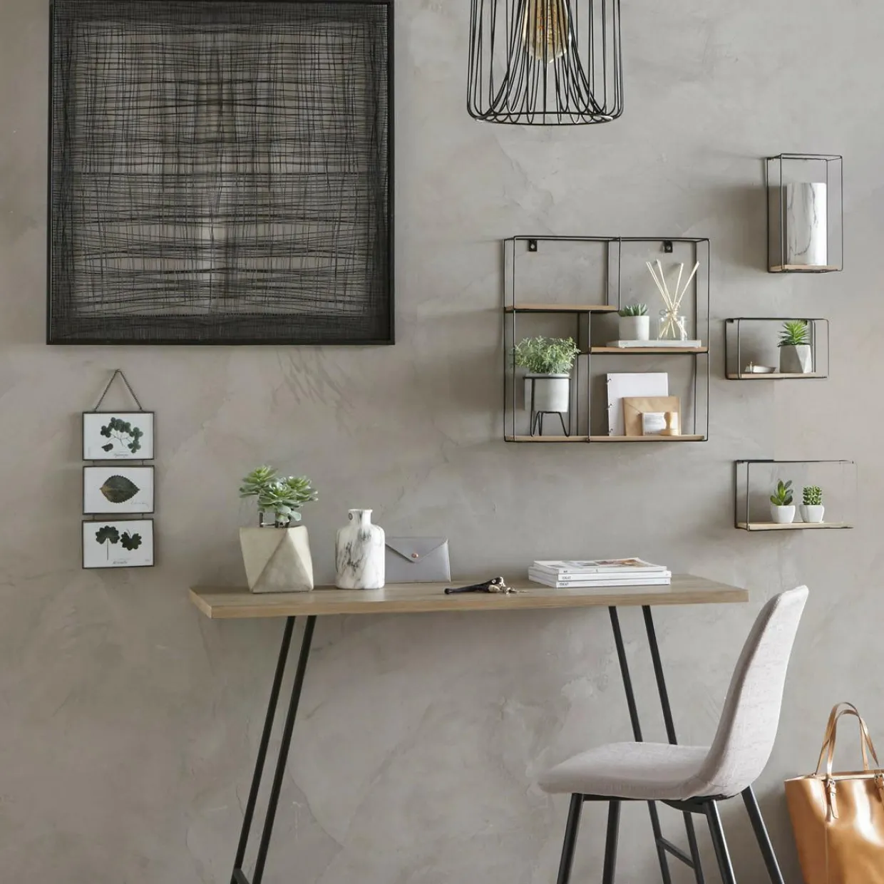 Lot de 4 étagères murales Angela Noir