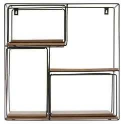 Lot de 4 étagères murales Angela Noir