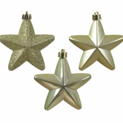Lot de 6 étoiles de Noël à suspendre (H7 cm) Alpine Pistache