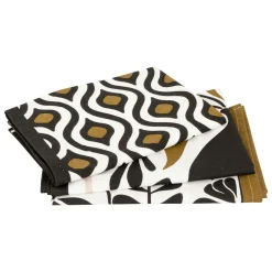 Lot de 3 torchons coton (45 x 70 cm) Twist Noir