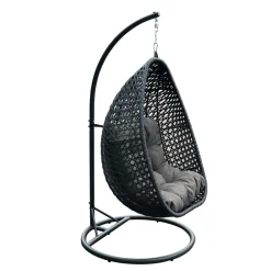 Loveuse suspendue en résine tressée Coral Gris anthracite