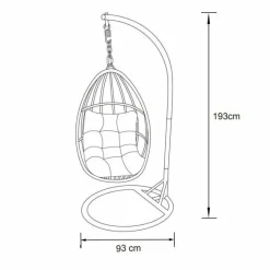 Loveuse suspendue en résine tressée Coral Gris anthracite