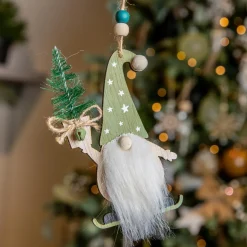 Lutin de Noël à suspendre (H11 cm) Mon sapin Vert