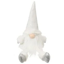 Lutin de Noël assis (H46 cm) Nordique Blanc