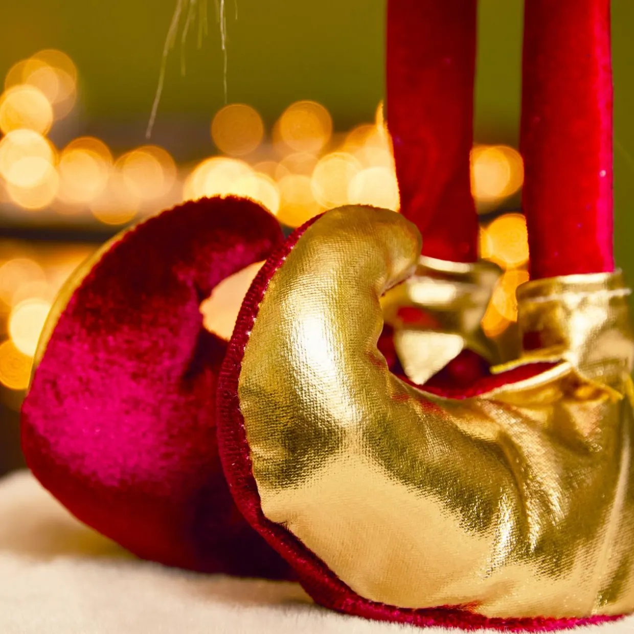 Lutin de Noël debout (H39 cm) Arlequin Bordeaux et doré