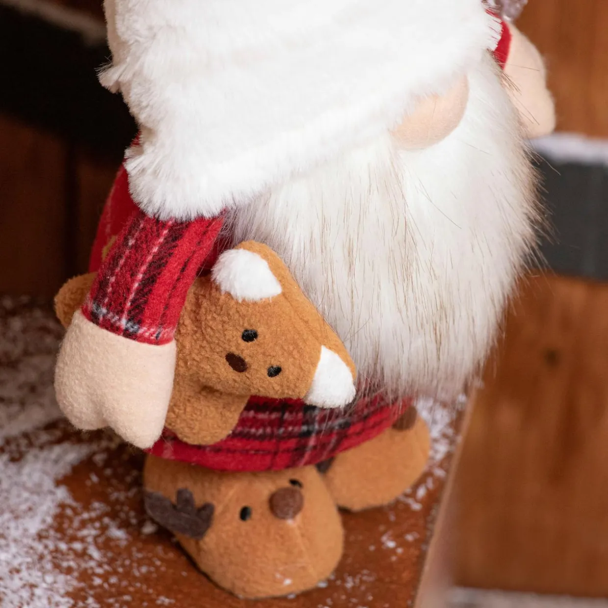 Lutin de Noël (H65 cm) Gluk Dormeur en pyjama bonnet Blanc