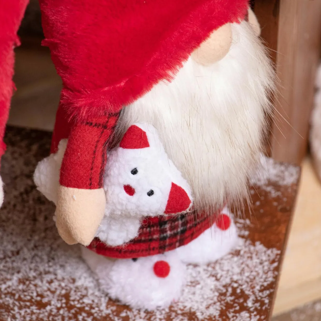 Lutin de Noël (H65 cm) Tilki Dormeur en pyjama bonnet Rouge