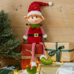 Lutin farceur à asseoir (H57 cm) Pipo en Père Noël