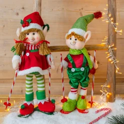 Lutin farceur en ski (H46 cm) Martine Multicolore