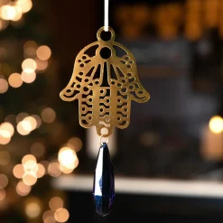 Main de Noël en métal (H9 cm) Or