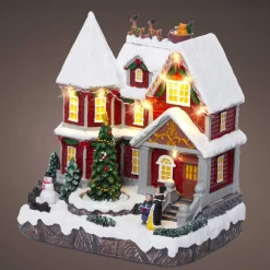 Maison de village illuminée musicale et animée à piles (H23 cm) Camden Street