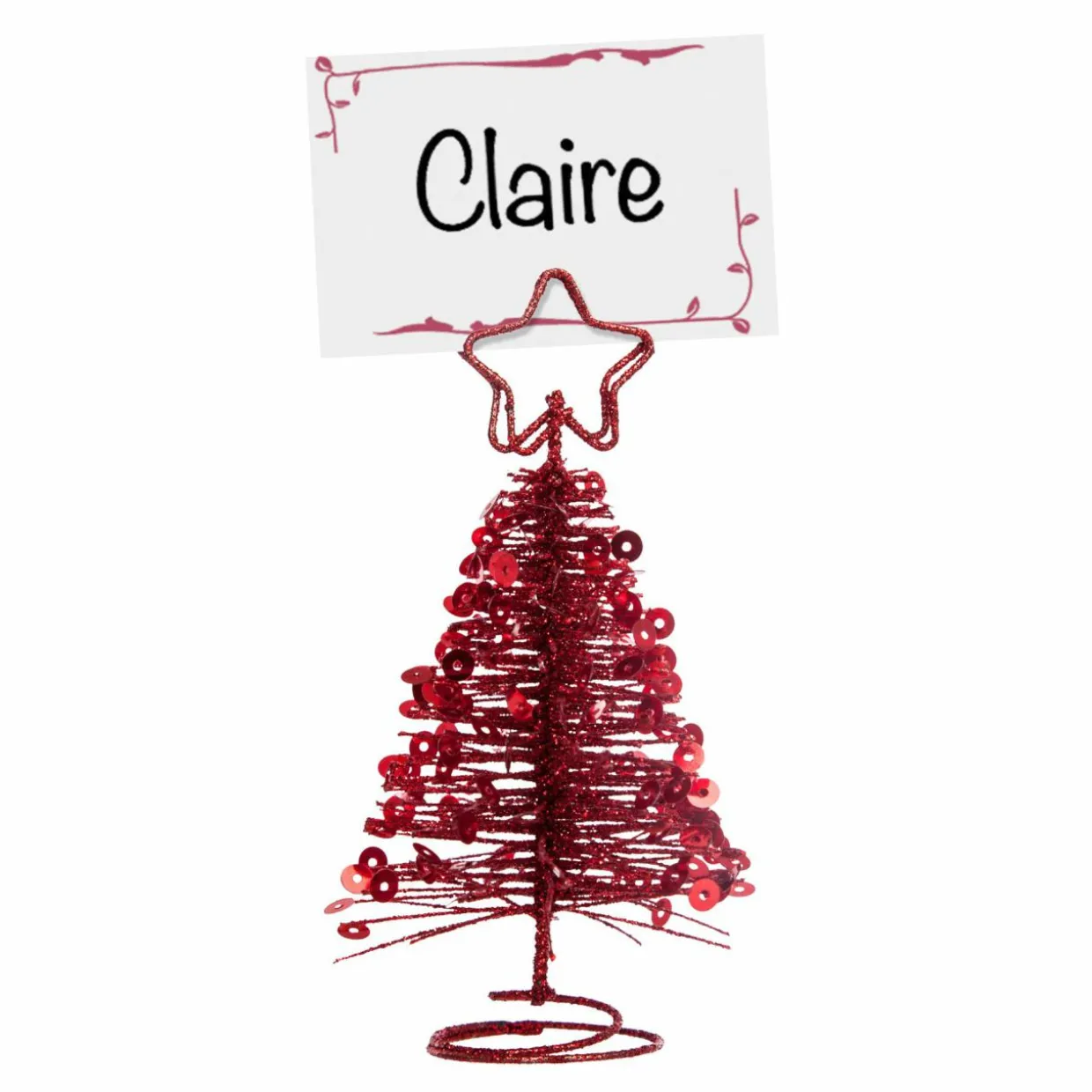Marque place (H10 cm) Sapin Rouge