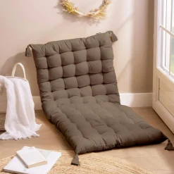 Matelas de sol coton (120 x 60 cm) Pixel Taupe