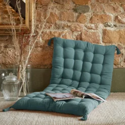 Matelas de sol gaze de coton (60 x 120 cm) Gaïa Bleu canard