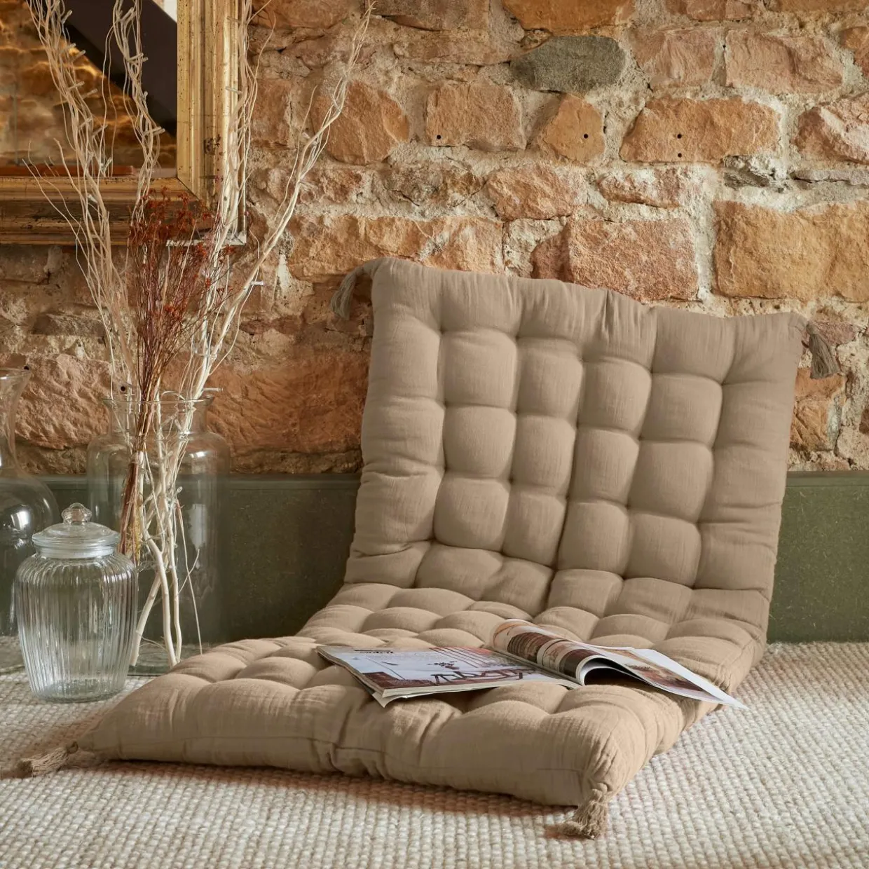 Matelas de sol gaze de coton (60 x 120 cm) Gaïa Ficelle