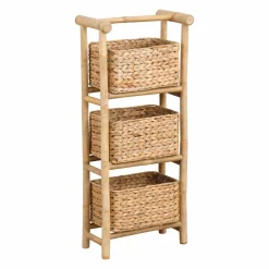 Meuble 3 paniers bambou et jacinthe d'eau (39 x H91 cm) Hanoï