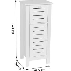Meuble bas de salle de bain (37 x H83 cm) Santorin Blanc