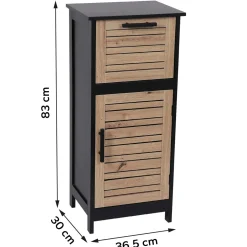 Meuble bas de salle de bain (37 x H83 cm) Bergen Noir