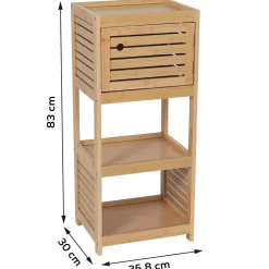 Meuble bas de salle de bain (36 x H83 cm) Trinidad naturel