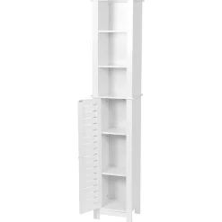 Meuble colonne salle de bain (35 x H173 cm) Santorin Blanc