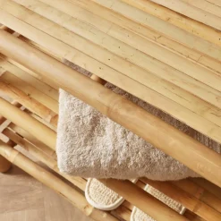 Meuble de rangement dressing avec crochets en bambou (70 x H190 cm) Hanoï