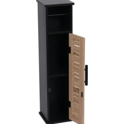 Meuble dérouleur papier toilette avec réserve (H75 cm) Bergen Noir