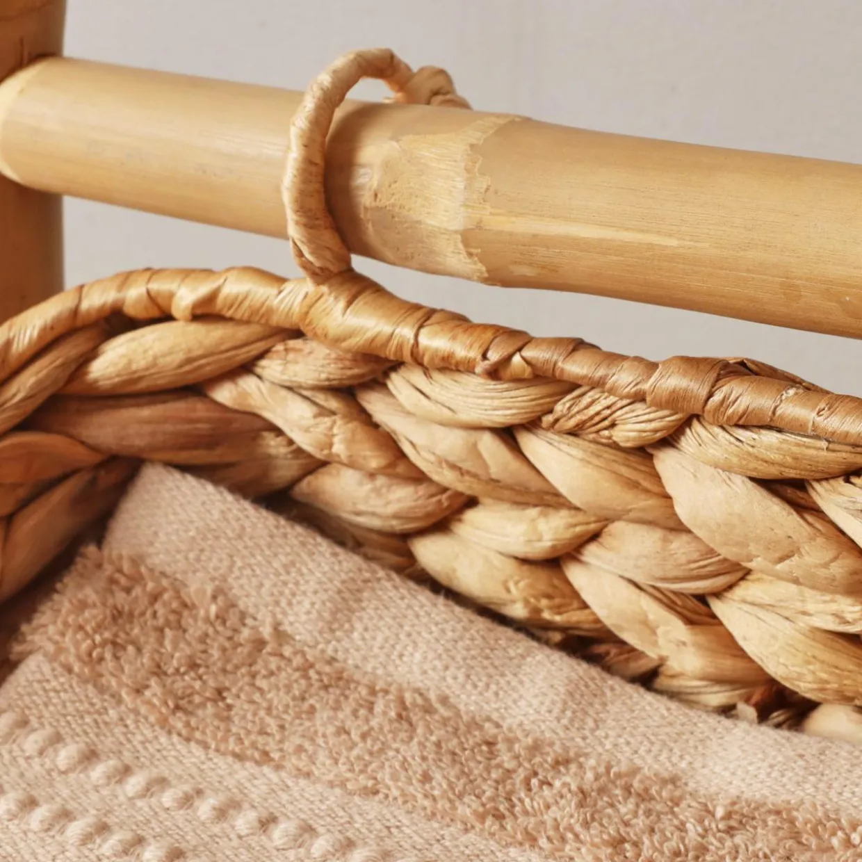 Meuble incliné 3 paniers bambou et jacinthe d'eau (40 x H92 cm) Hanoï