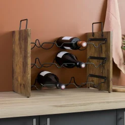 Meuble range-bouteilles industriel 12 emplacements (H40 cm) Lucas Noir