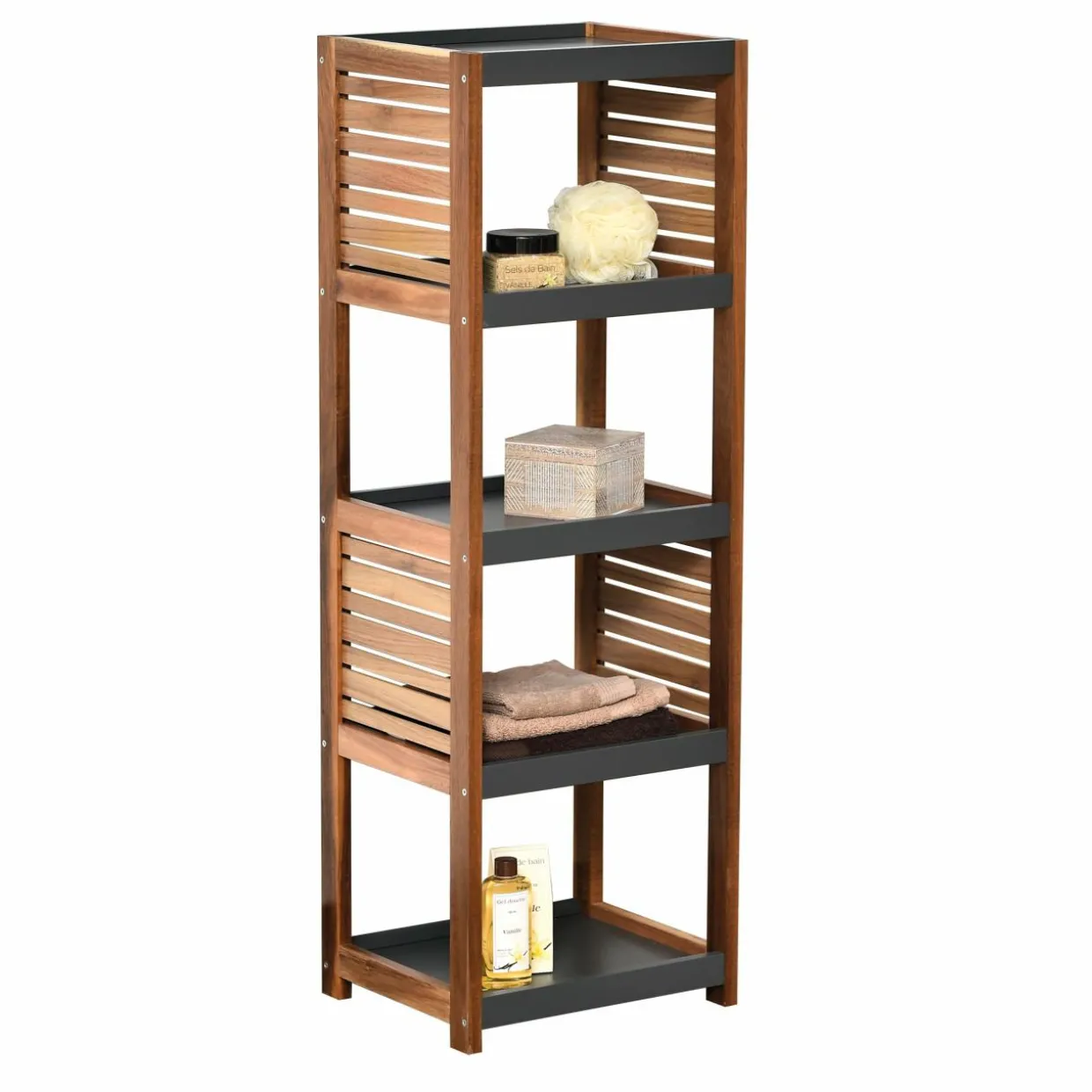 Meuble rangement 5 étagères (36 x H108 cm) Elément Acacia