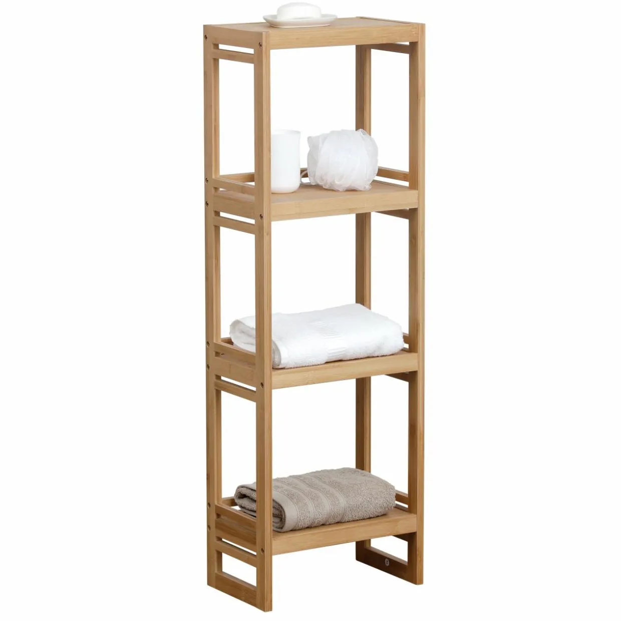 Meuble rangement 4 étagères (33 x H100 cm) Anako Naturel