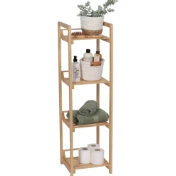 Meuble rangement bambou 4 étagères (30 x H104 cm) Harmonie Naturel