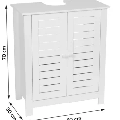 Meuble sous lavabo (60 x H70 cm) Santorin Blanc