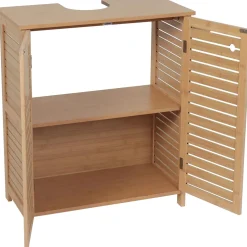 Meuble sous lavabo avec porte-serviette (67 x H70 cm) Trinidad Naturel