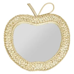 Miroir mural corde tressée (30 x 32 cm) Pomme Beige
