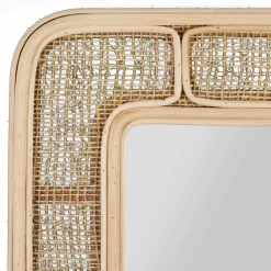 Miroir mural rectangulaire en rotin (H39 cm) Dalila Naturel