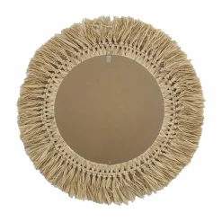 Miroir mural rond en fibres naturelles (D50 cm) Makira Beige
