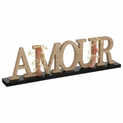 Mot à poser en bois "Amour" Fleuri
