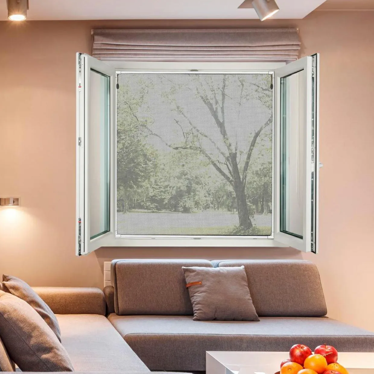 Moustiquaire fenêtre aimantée (170 x 180 cm) Blanc et noir