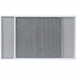 Moustiquaire fenêtre cadre extensible (H50 x L 70 / 130 cm) Blanc et gris