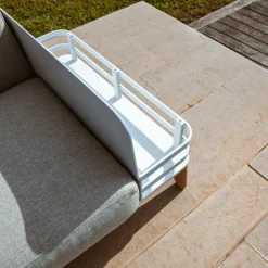 Méridienne de jardin en aluminium Monte Carlo Blanc et taupe
