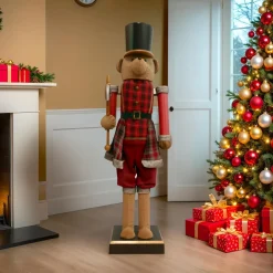 Musicien Casse-noisette (H154 cm) musical et animé Teddy rouge